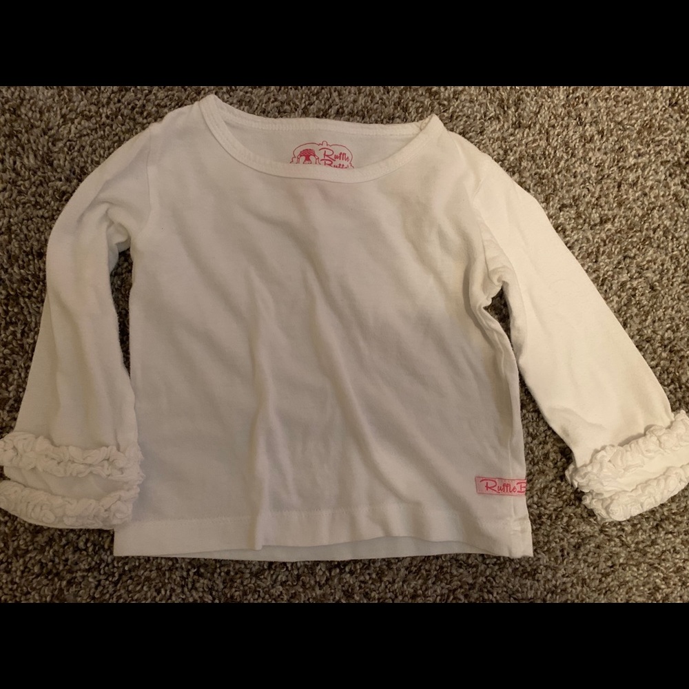 White Ruffled Long Sleeve Layering Tee